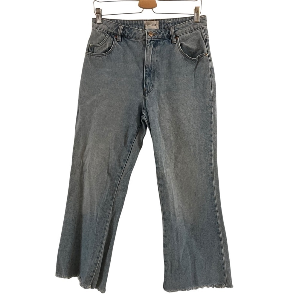 ROLLA'S jeans Eastcoast Flare High Rise Cut-Off Fray Hem Crop Size 29 denim